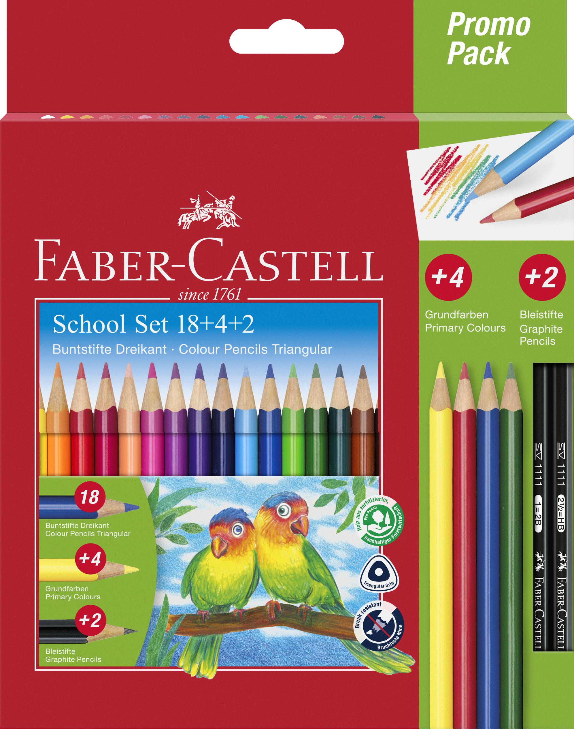 Faber-Castell - Triangulær blyanter Promo Pakke 18+4+2