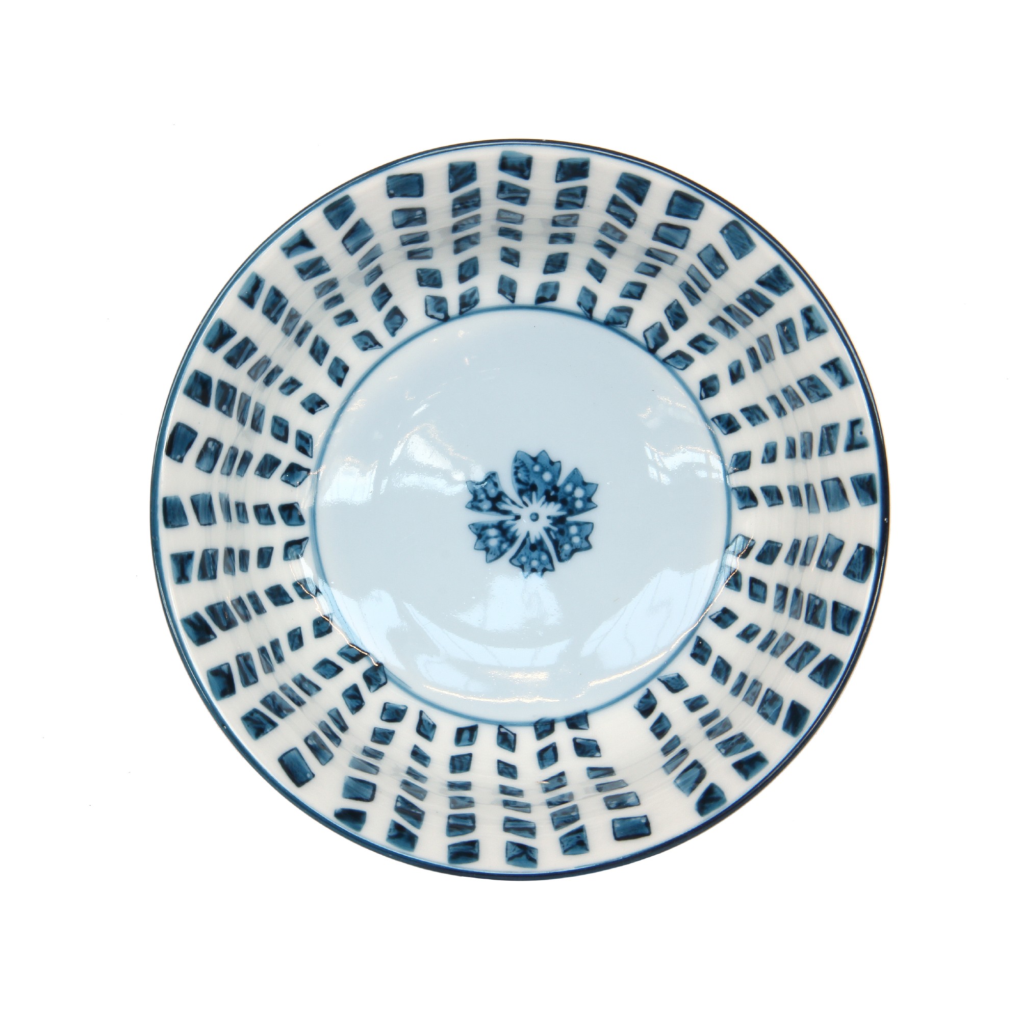 Suppenschale 'Rautenmuster', weiß, blau, Ø 15 cm, H 6 cm von fischer's lagerhaus