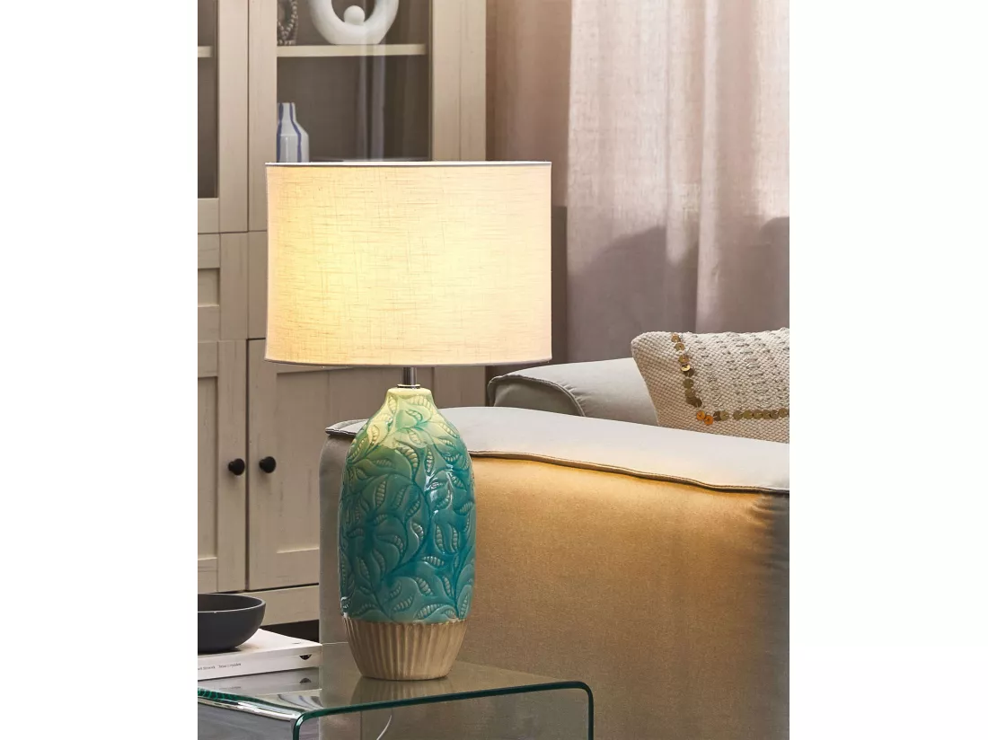 Lampe à poser ATABA Céramique Turquoise