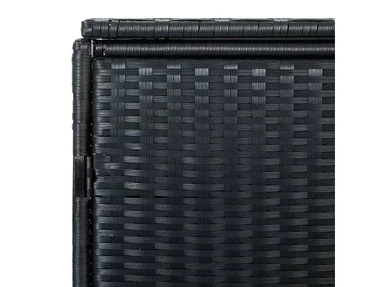 Abris pour poubelle double Résine tressée Noir 148x80x111 cm