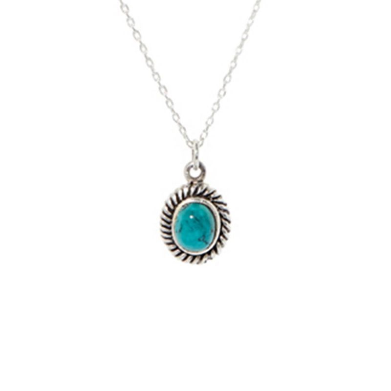 Collier argent massif et pierre naturelle