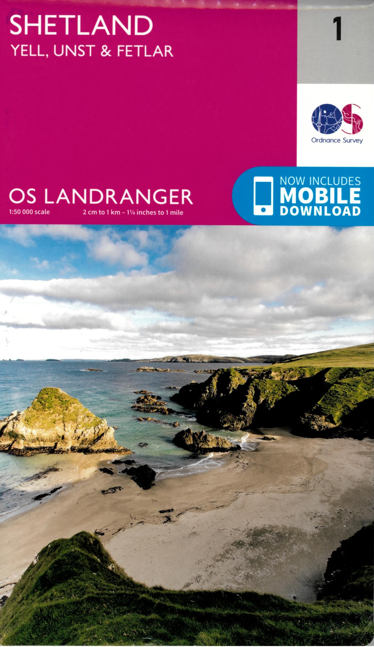 ORDNANCE SURVEY - 1 GB SHETLAND YELL UNST FETLAR 1 50 000