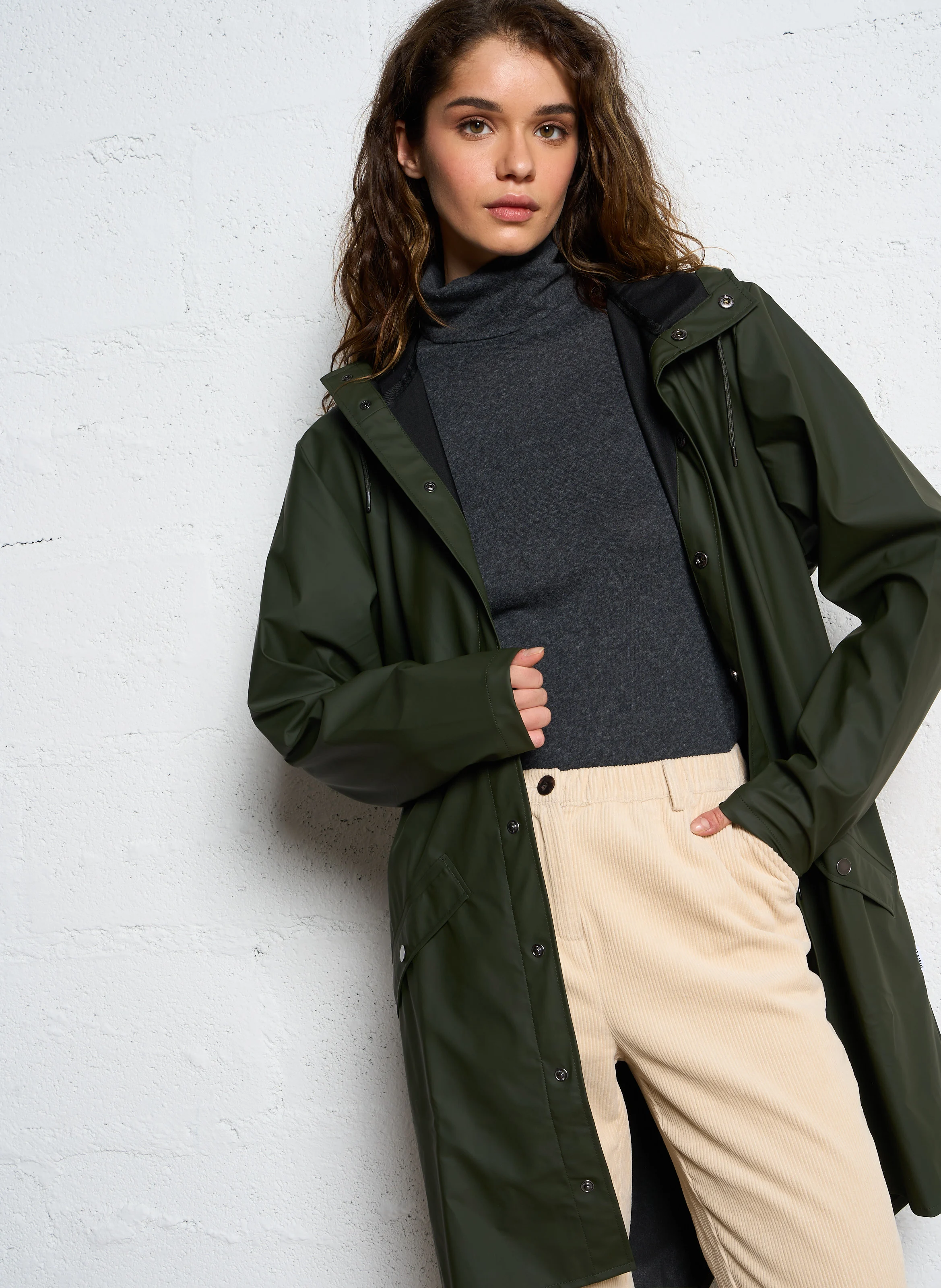 Coupe-vent imperméable à capuche | Kaki