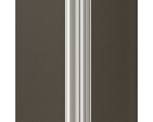 Hoekschuifdeur, 4-delig, Breuer Fara 4, 80-90 cm breed, hoogte 185 cm, parelmoerkleurig acrylglas, profielkleur mat zilver