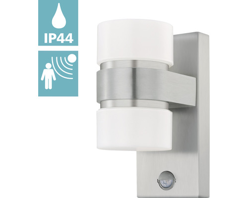 LED Sensor Buiten Wandlamp 2x6W 1000 lm 3000 K warm wit H 300 mm Atollari zilver/wit