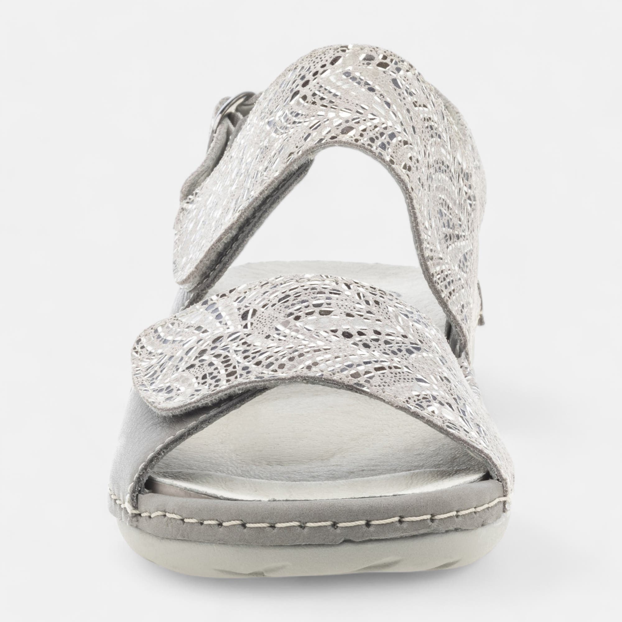 Nu-pieds confort Femme en cuir gris