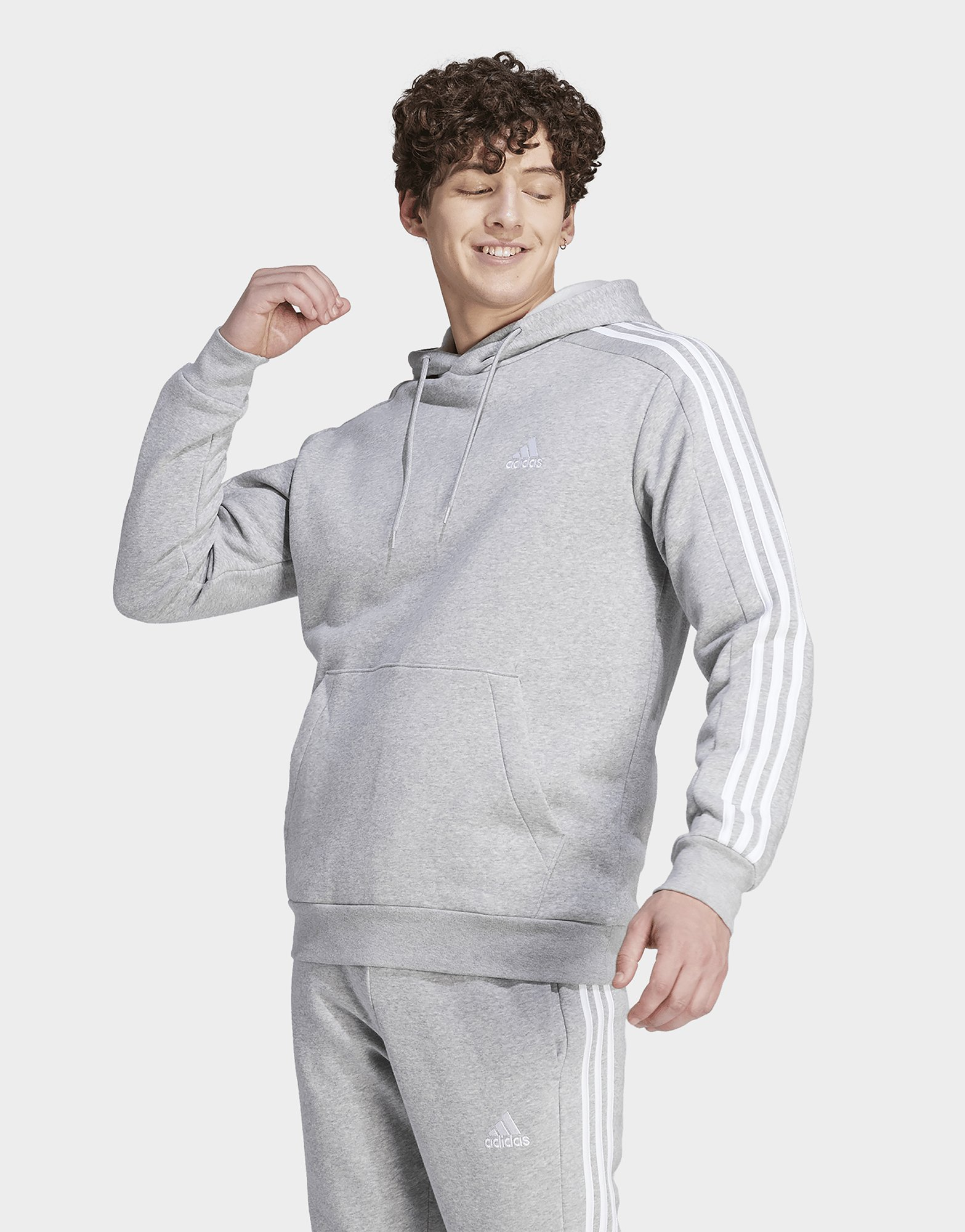 adidas Sweat-shirt à capuche en molleton à 3 bandes Essentials