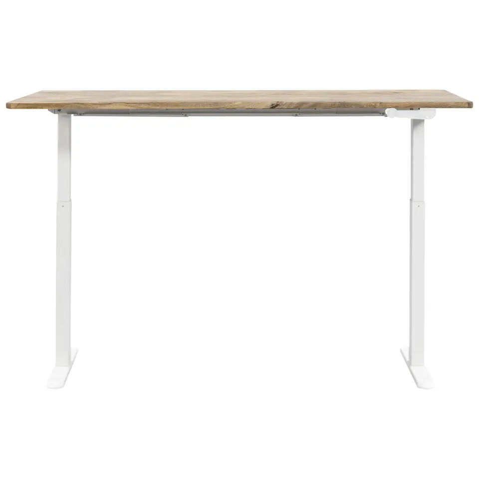 Bureau Homeworx zit/sta handmatig verstelbaar - mangohout/wit - 75/118x160x80 cm