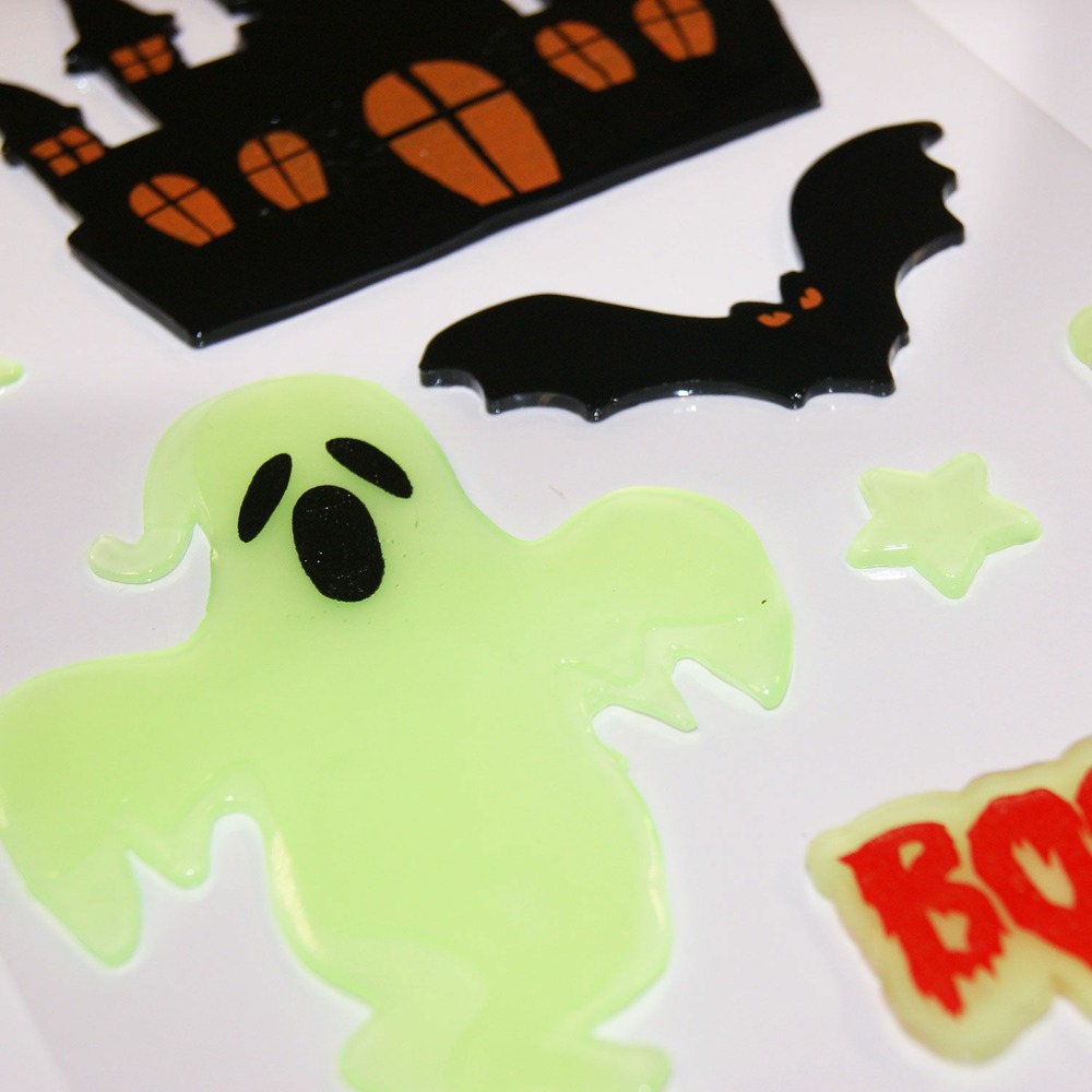 Stickers gel halloween - château et fantômes
