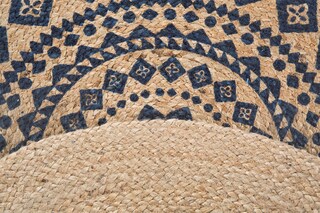 Jute-Teppich Vänersborg Ø 80 cm rund Braun/Schwarz