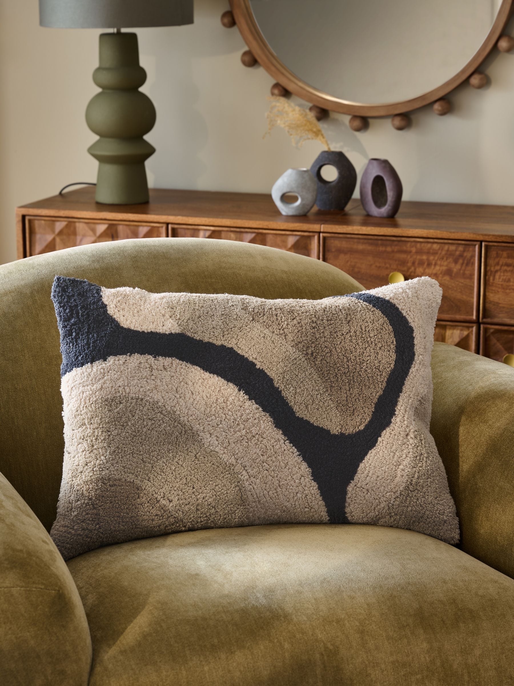 Abstract Berber-kussen met rivier
