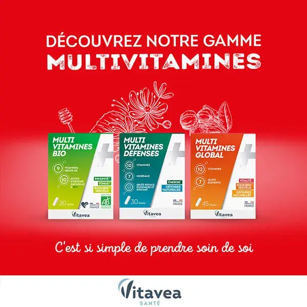 Vitavea Multivitaminas para Adultos - Energia, Equilíbrio do Sistema Nervoso - 30 gomas