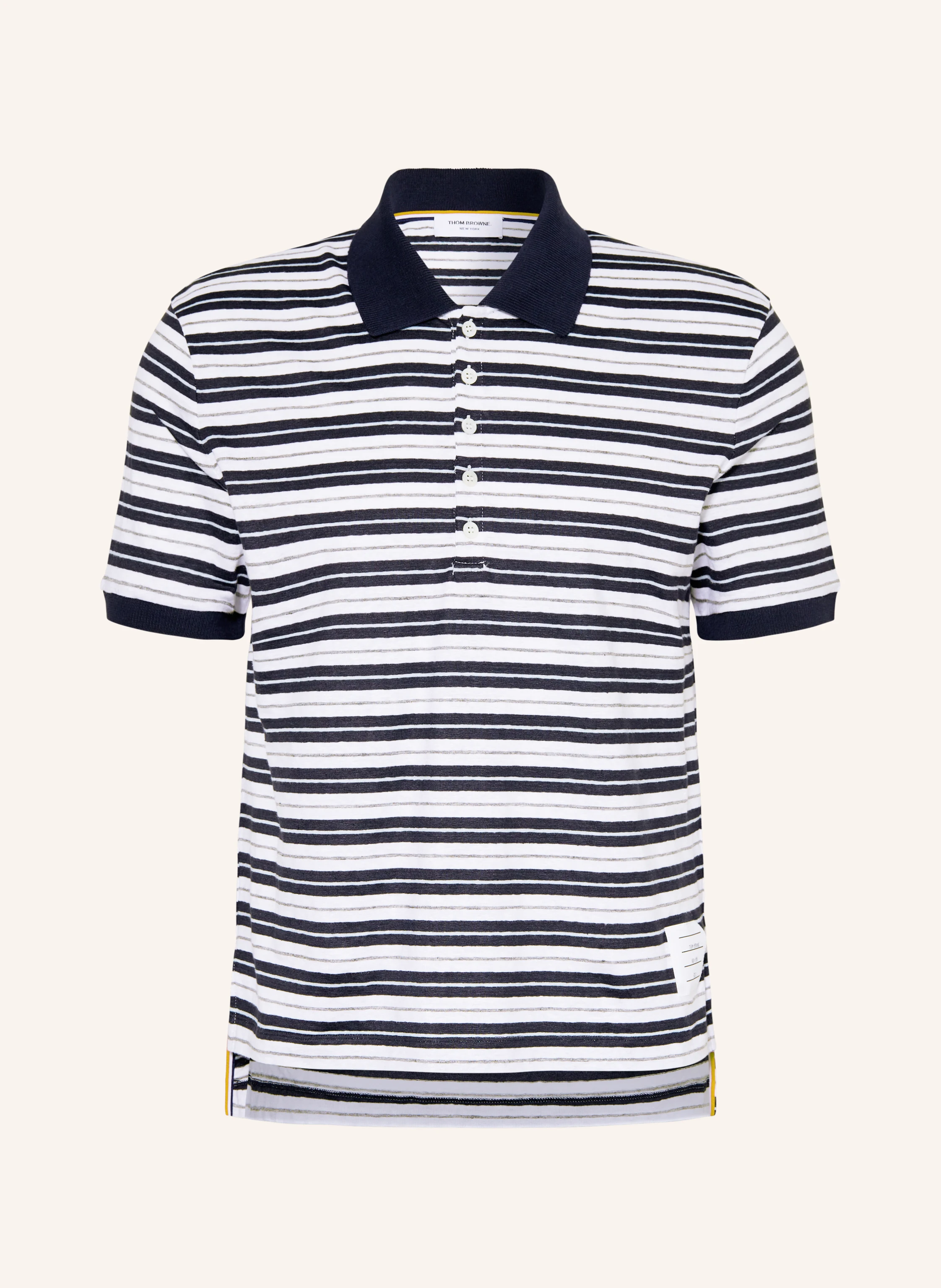THOM BROWNE. Strick-Poloshirt aus Leinen