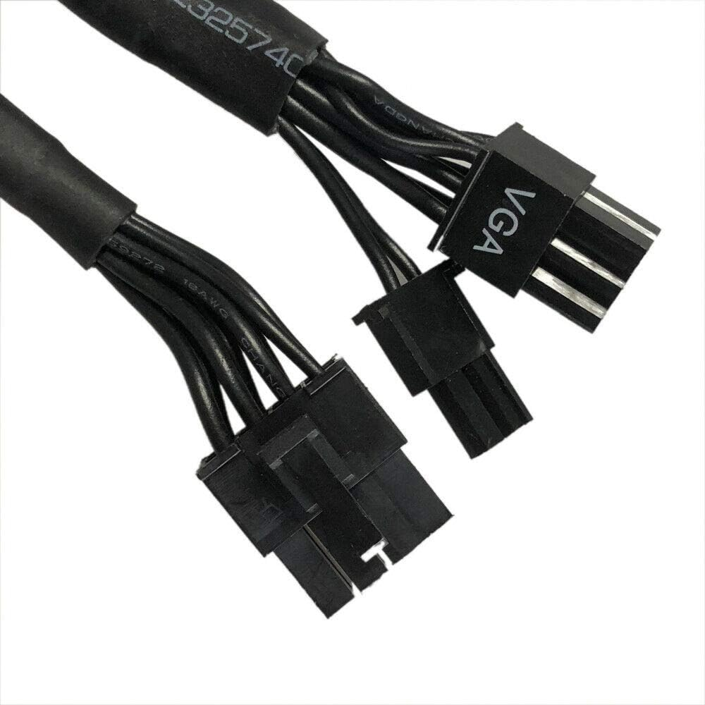 (60cm) PCIe 8-pol. auf 8-pol. (6 2) Stromkabel mit Ummantelung für Grafikkarten (GPU) - Schwarz