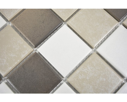 Keramische mozaïek CD 218 vierkant 30,6x30,6 cm mix beige-bruin