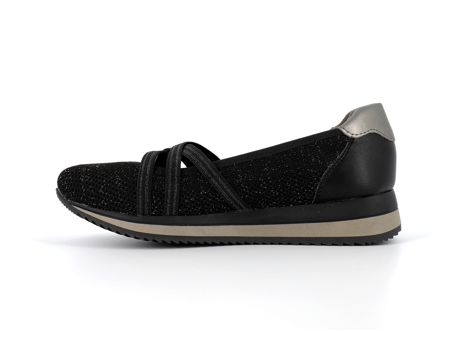 Jana  shoes-22173 Matières combinées Noir Bronze