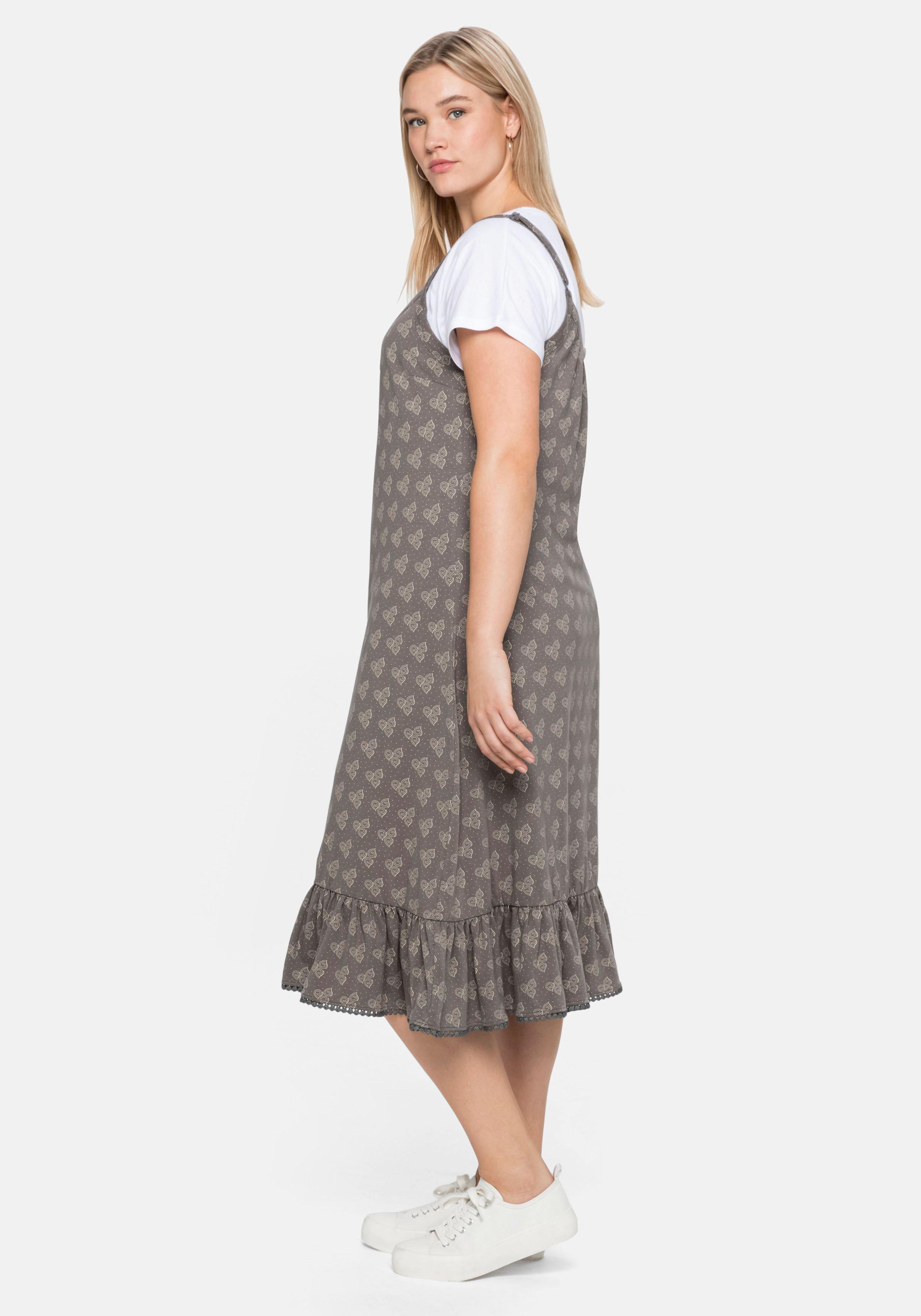 Trägerkleid mit Shirt, in A-Linie und mit Alloverdruck