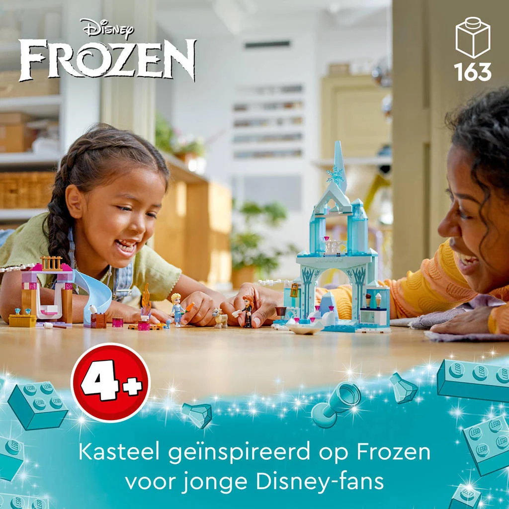 Leuke complete set voor de kleinste bouwers!Elsa's Frozen kasteel Bouwbaar Speelgoed met Elsa en Anna Poppetjes 43238