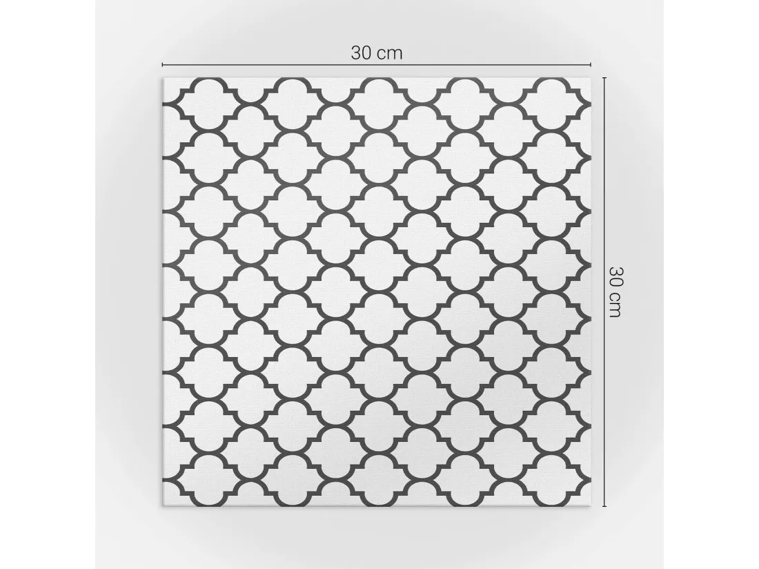 Carreaux autocollants PVC, Carrelage PVC adhésif - 9x30x30 - Modèle avec des formes symétriques