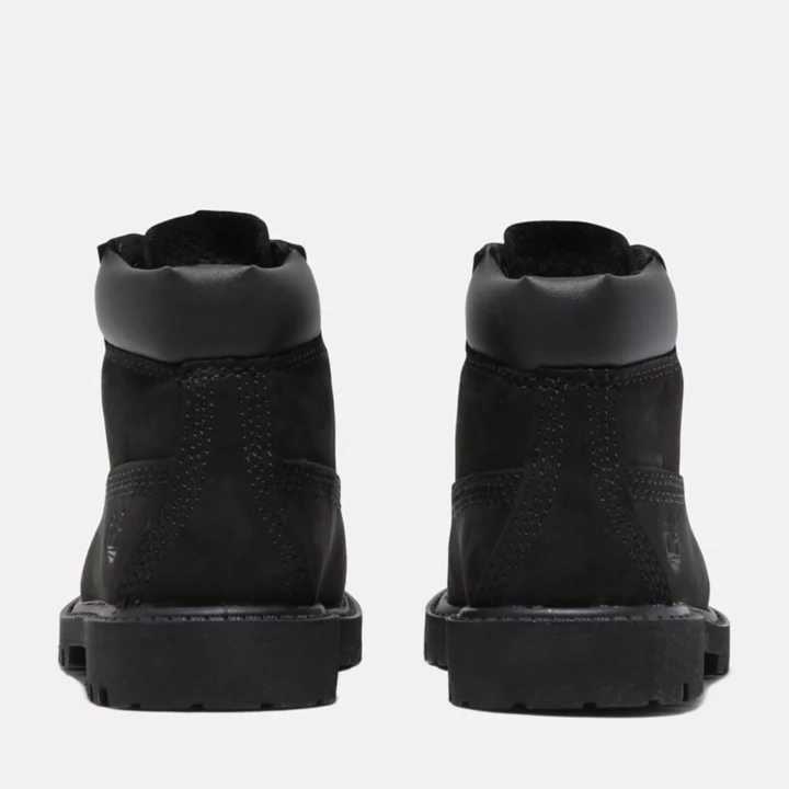 Bota Timberland Premium de 6 polegadas impermeável para crianças pequenas na cor preta.