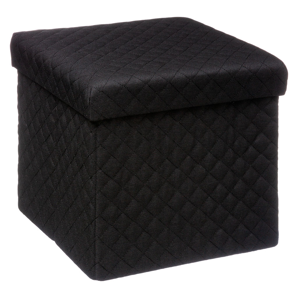 Pouf de rangement Mix'n Modul polyester noir 31x31cm