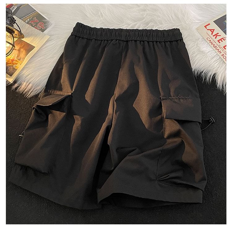Trimecca - Cargoshorts met trekkoord en effen taille, middelhoge taille