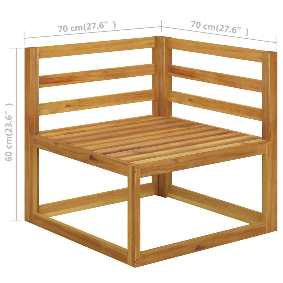 vidaXL - Tuinset - Crème - Acaciahout - 7 stuks - Met kussens