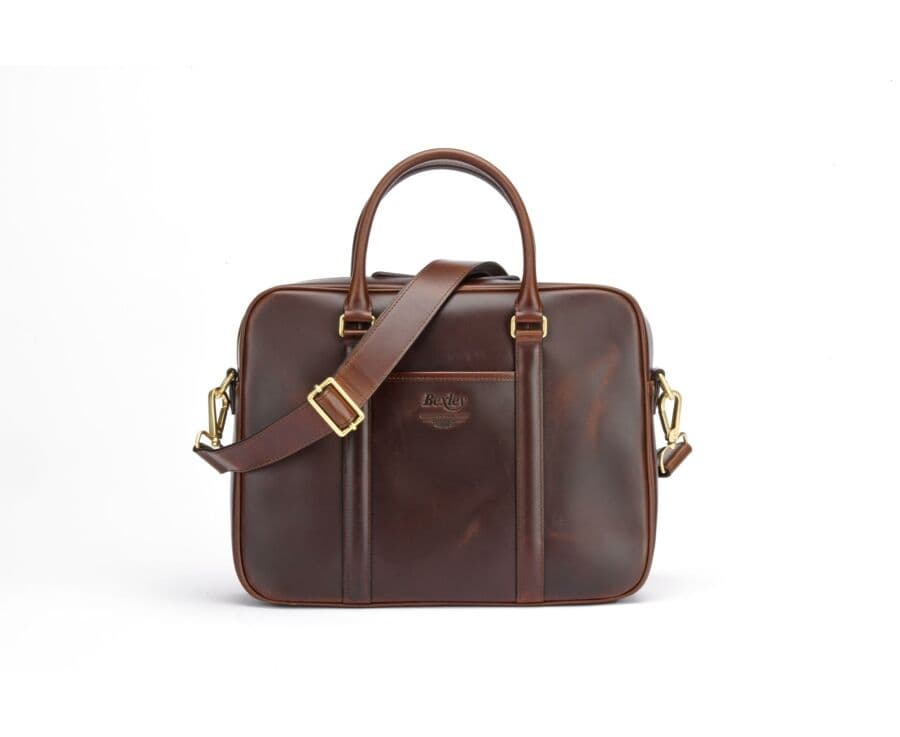 Cartable homme cuir avec bandoulière Chocolat - KARLINGTON III