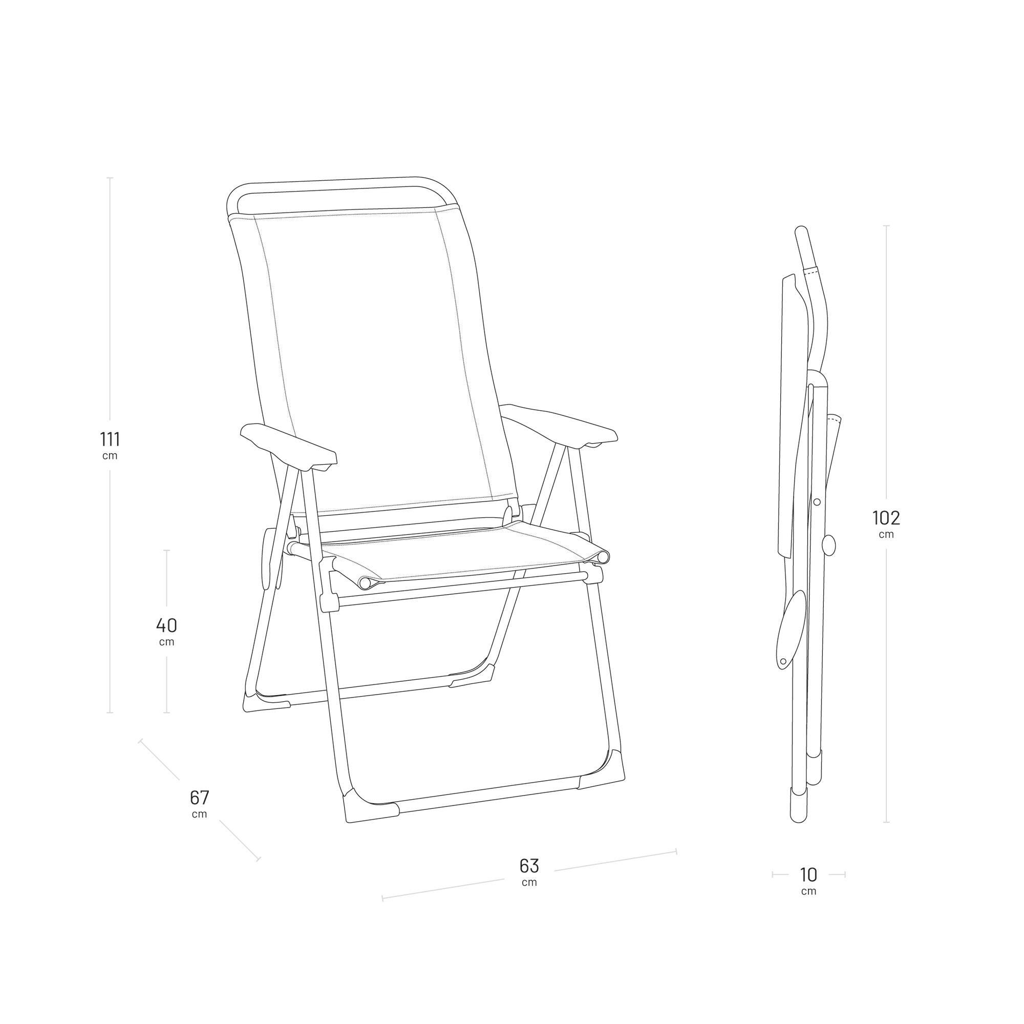 Mehrpositions-Campingsessel Alu Cham Batyline® Iso Blau Ciel
