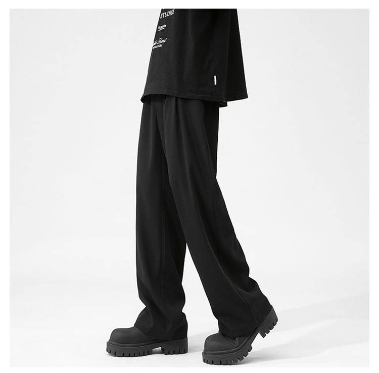 Bay Go Mall - Mid Rise Plain Loose Fit Broek