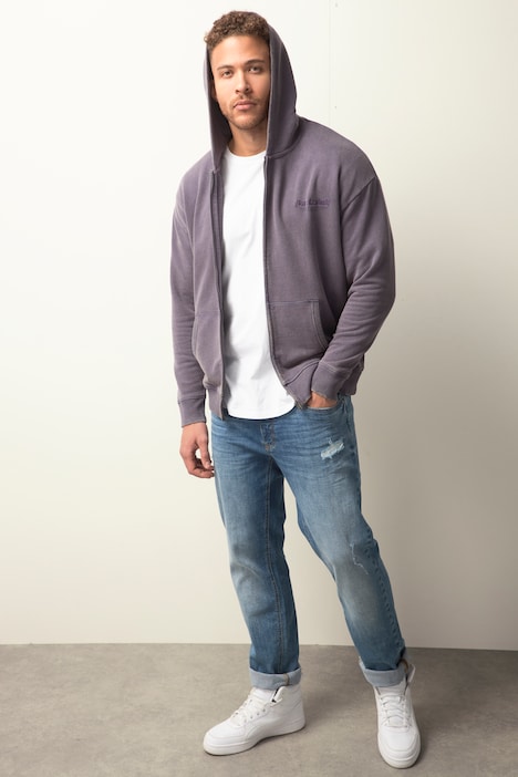 STHUGE Hoodiejacke, oversized, acid washed, bis 8 XL