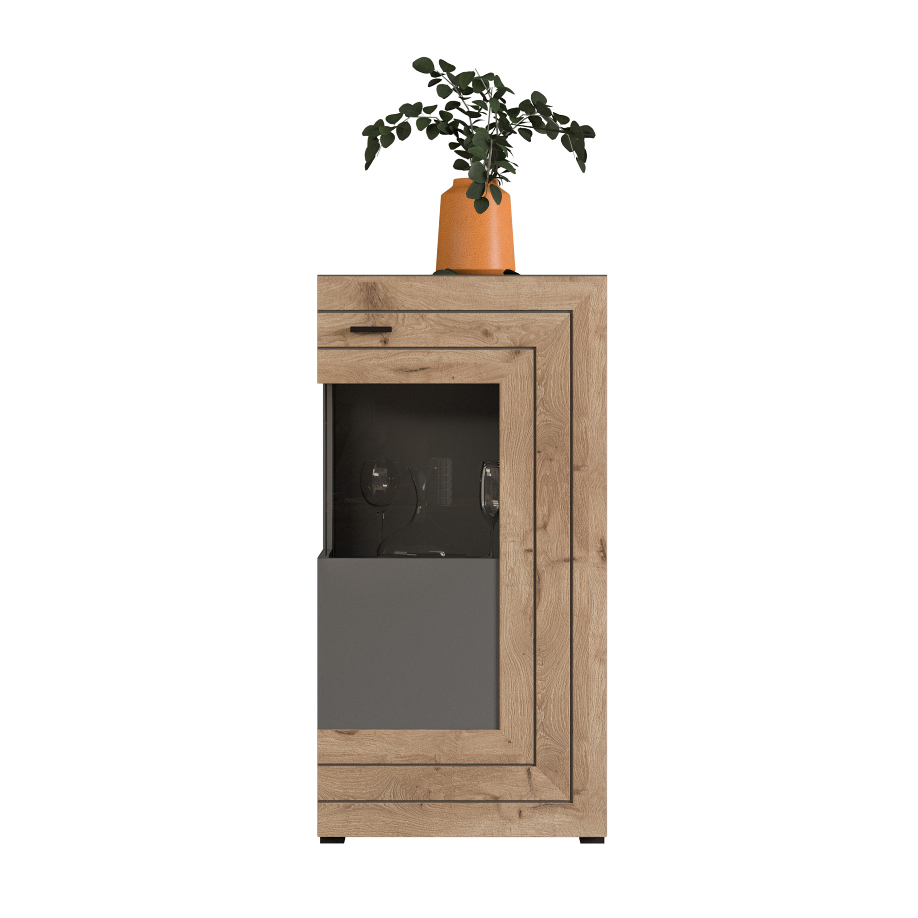 Highboard FRENO - grau - Nox Oak - 60 cm