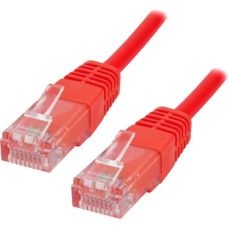 MCL Cable RJ45 Cat5E 0.5 m Red câble de réseau Rouge 0,5 m U/UTP (UTP)