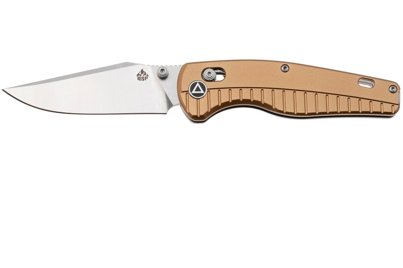 QSP Knife Reptile QS165-A1 Satin 14C28N, Champagne Aluminium, zakmes