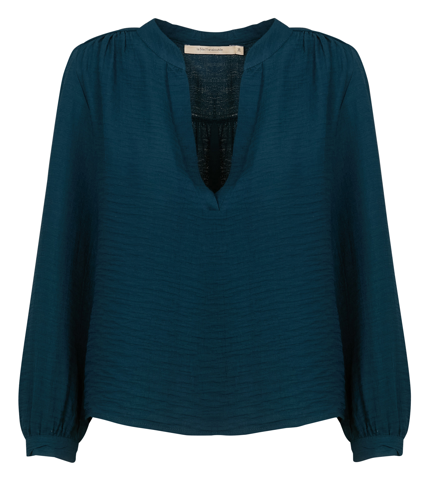 Top droit à encolure V | Bleu