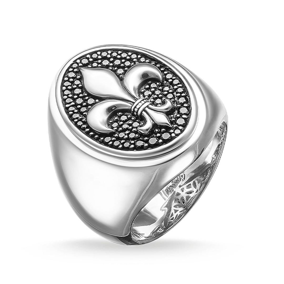 Thomas Sabo Sterling Silver Rebel at Heart Siegelring bourbonischer Lilie