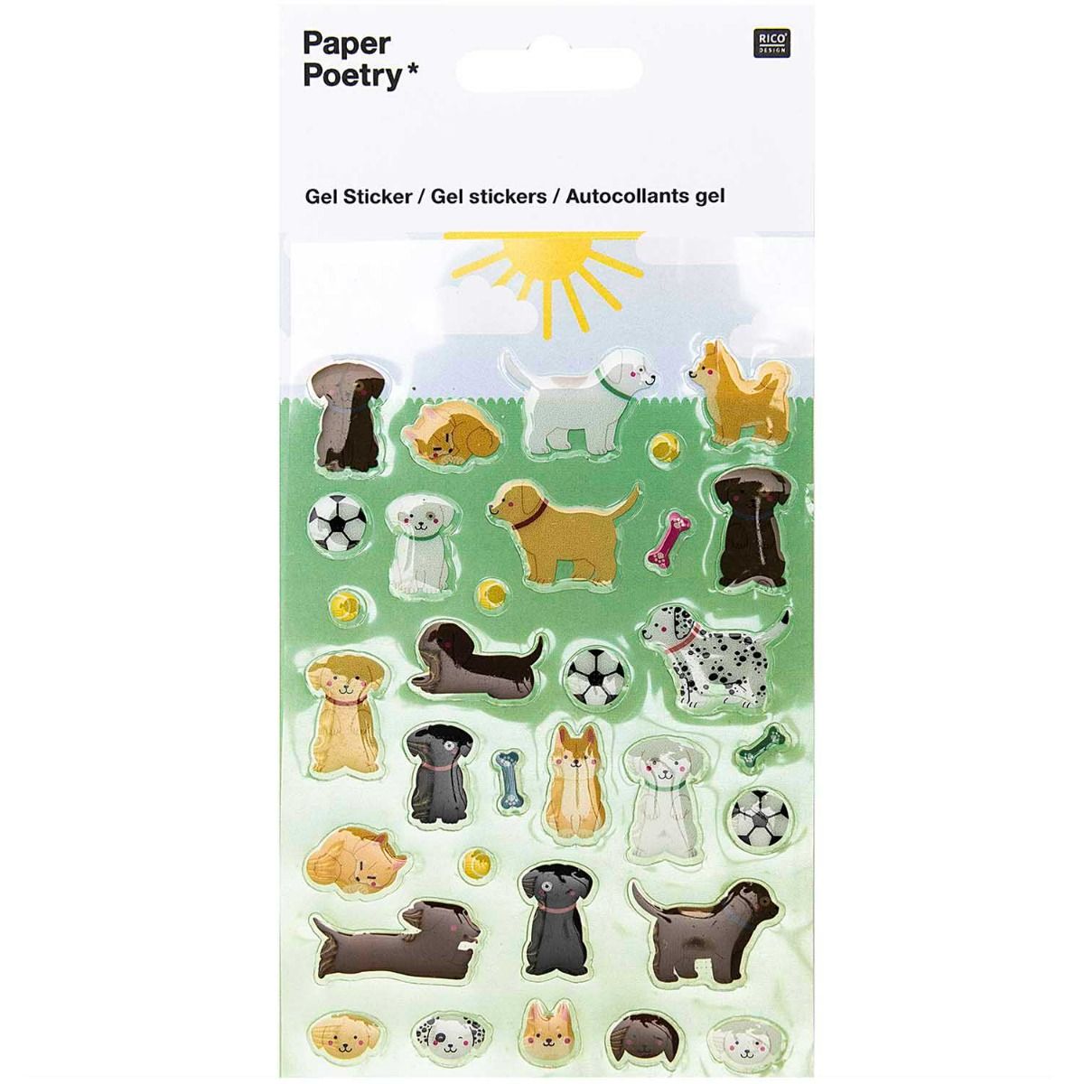 Stickers en gel motifs chiens Rico Design