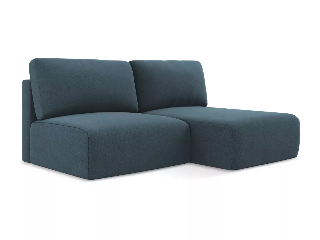 Canapé d’angle 3 places droit sans accoudoir convertible en Strukturstoff - jeans - KONA