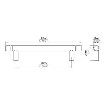 Greep Leonie rvs 132mm