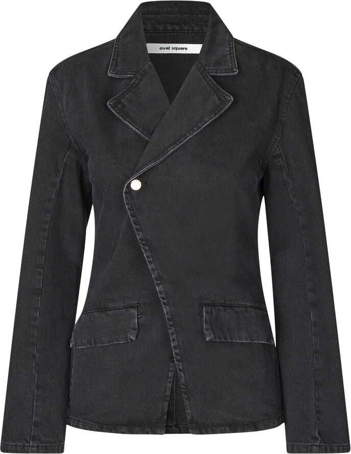 Oval Square Luxury Denim Blazer 0110 black washed
