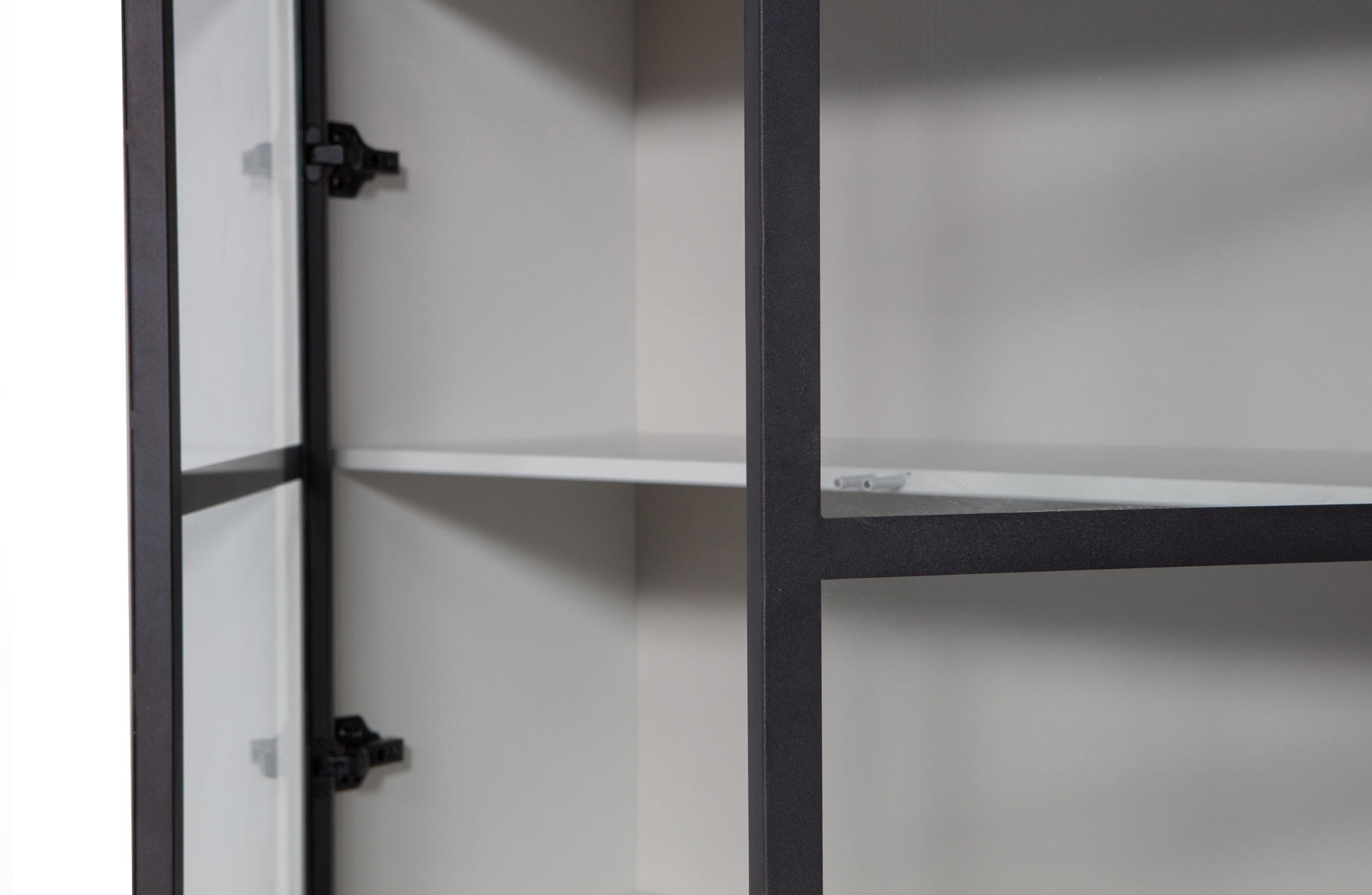 Vitrinekast Basic grenen 4 deurs Basic 4-drs vitrinekast grenen mist [fsc]