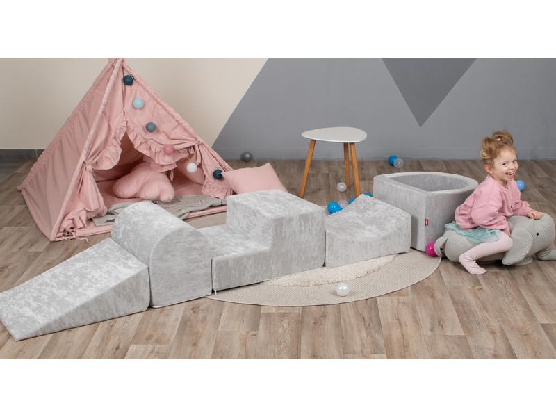 Knorrtoys Spielblöcke Soft Grey Spiellandschaft-Parcours mit Bällebad
