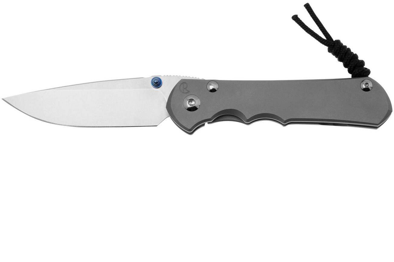 Chris Reeve Large Inkosi LIN-1108 Plain Drop Point CPM-Magnacut, Glass Blasted Titanium, zakmes