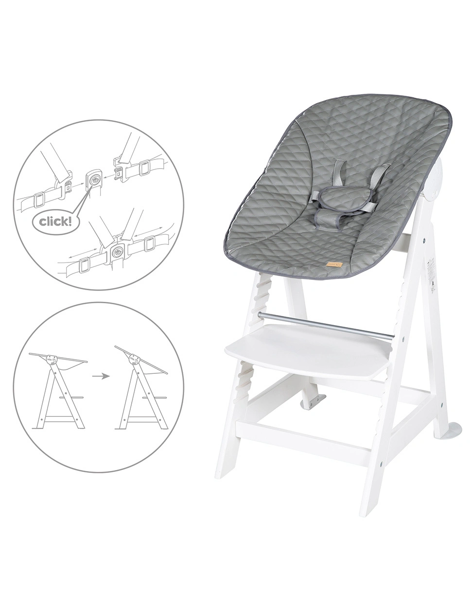 Treppenhochstuhl LUXE 2in1 weiß (Farbe: stone)