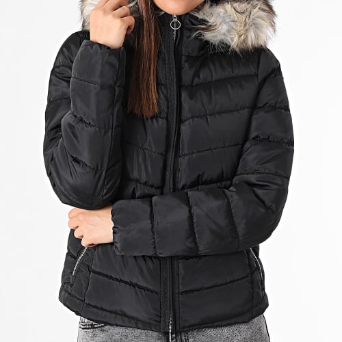 Doudoune Capuche Fourrure Femme Ellan Noir