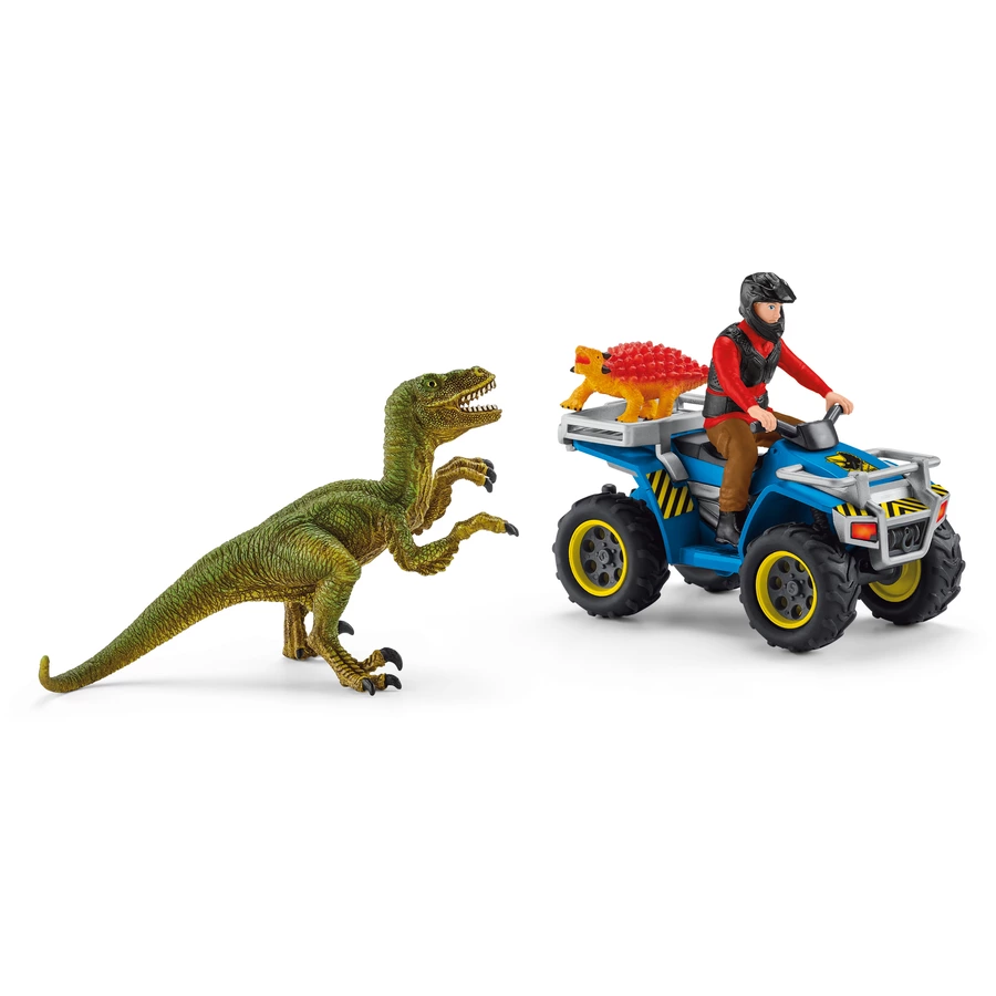 schleich® Spielset Flucht auf Quad vor Velociraptor 41466