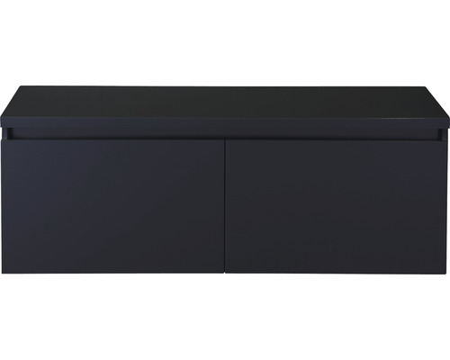 Sanox Frozen wastafelmeubel, BxHxD 120 x 43 x 45 cm, matzwart front met werkblad
