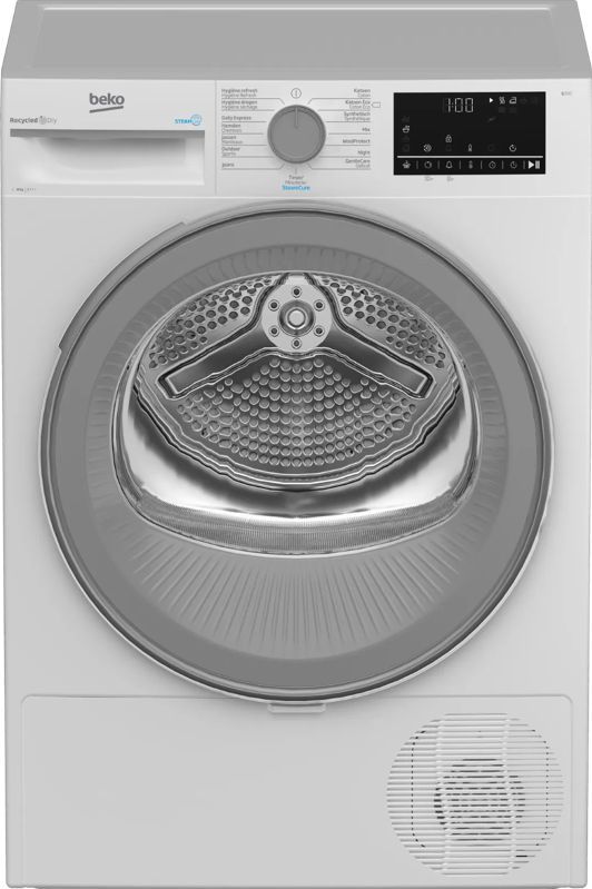Beko - B5T6824WS1 - Warmtepompdroger - 8 Kilogram - Energieklasse C - SteamCure