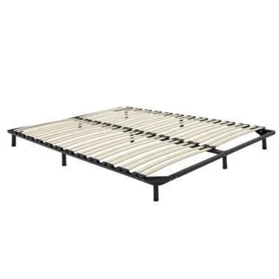 BASIC - Vrijstaande lattenbodem - Zwart - 140 x 200 cm - Staal
