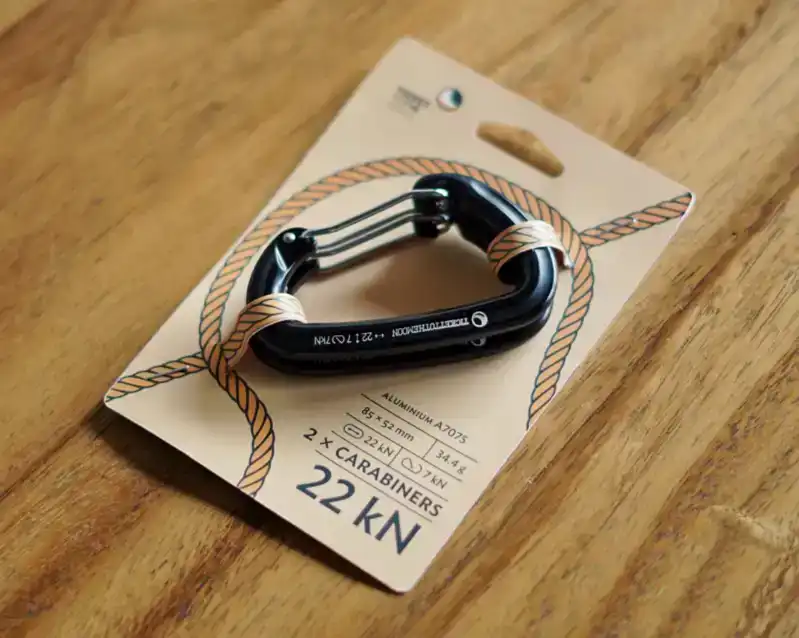 2X ALUMINIUM CARABINER 22KN